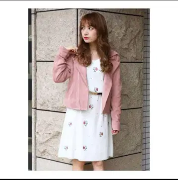 dazzlin 페이크 스웨이드 라이더 자켓 핑크