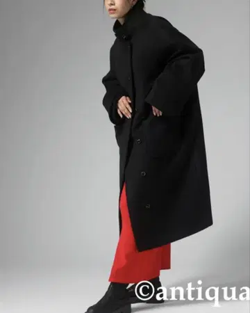 안티카 스탠드 넥 컬러 코트 그레이