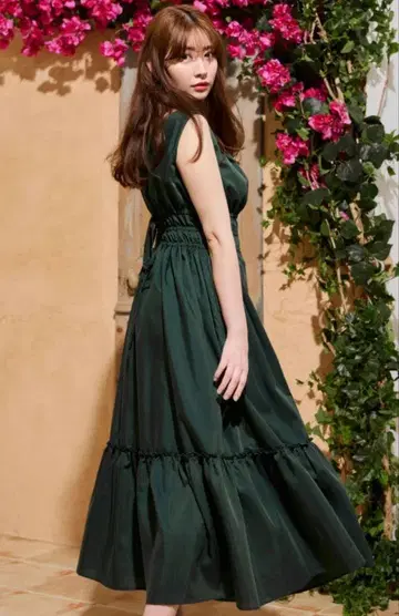 Riviera Double Bow Dress /forest M