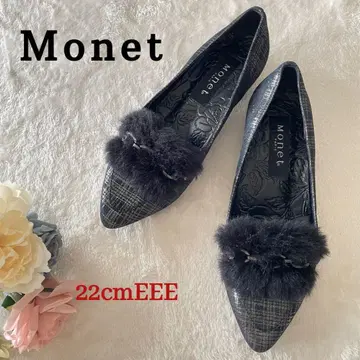 컨디션 최상 monet 모네 로우힐 펌프스 퍼 체인 체크