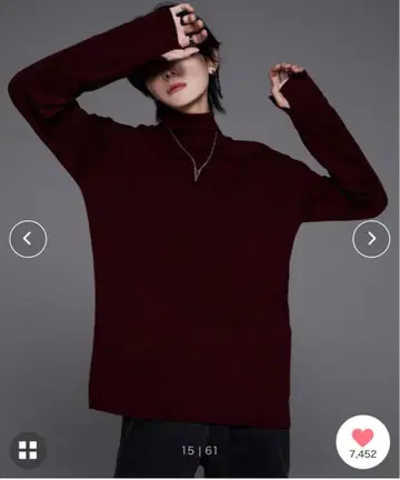 [ ADRER ] 엑스트라 퀄리티 터틀 니트 스웨터 레드 M
