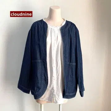 미사용 cloudnine 데님 노카라 자켓 M-L