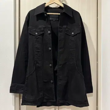 프리티 그린 블랙 데님 자켓 S 사이즈 롱 코트 리암