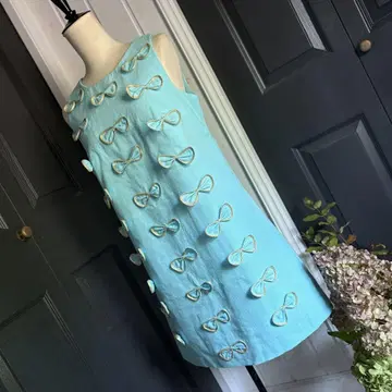 미사용 새상품 MANOUSH 리본 슬리브리스 원피스 스카이블루