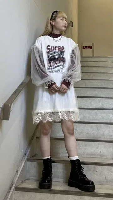 택 포함 새상품 jouetie 레이스 리메이크 락 미니 원피스