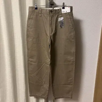 UNIQLO 와이드 핏 치노 팬츠 브라운 82cm