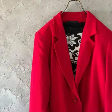 테일러드 자켓 빈티지 울 무지 화려한 더블 포켓 LO13