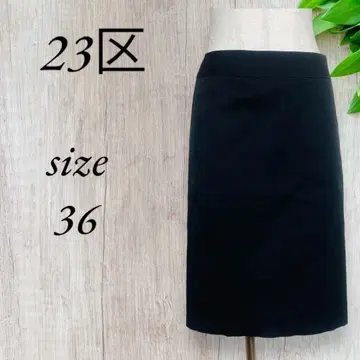 23구 타이트 스커트 무릎 기장 심플 오피스 슬릿 블랙 654