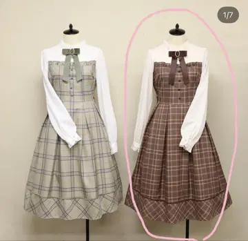 Amavel/ClassicPlaid 원피스 브라운