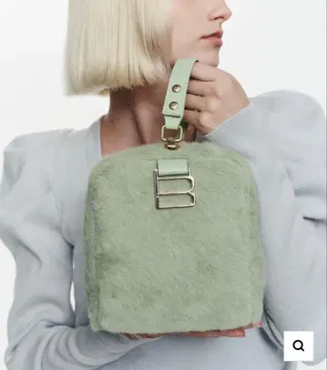 [정품] bibiy. B. FUR BOX BAG GREEN