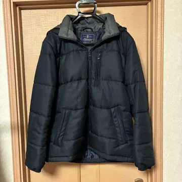 미츠미네 블랙 다운 자켓 후드 부착 미츠미네
