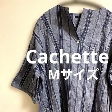 Cachette 스트라이프 반팔 셔츠 네이비 계열