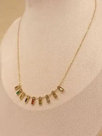 빈티지 골드 체인 지르코니아 목걸이