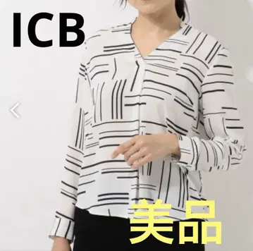 ICB V넥 긴팔 셔츠 블라우스