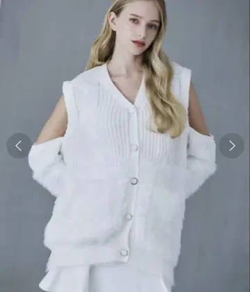 Riu Fur switching knit cardigan
