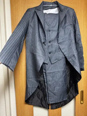 스트라이프 턱시도 롱 자켓