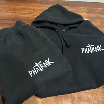 PHATRNK 블랙 후드 부착 후드티 상하의 세트