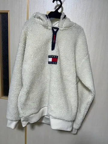 TOMMY JEANS 플리스 자켓 아이보리