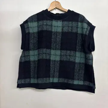 maillot 체크 무늬 슬리브리스 니트 베스트