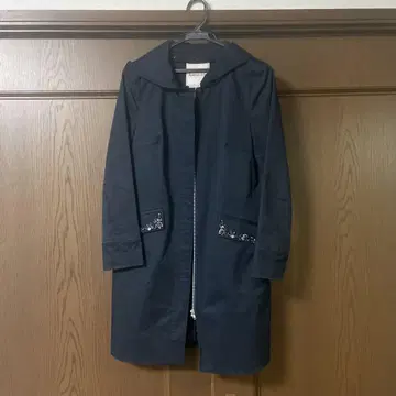Apuweiser-riche 후드 부착 트렌치코트 네이비