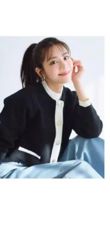 ANY SIS S 가디건 블랙 x 오프