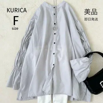 새상품급 밤 볼륨 소매 루즈핏 셔츠 튜닉 그레이 고급
