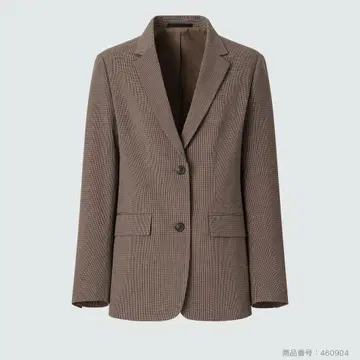 브라운 체크 테일러드 자켓 유니클로