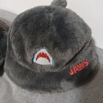 JAWS 상어 디자인 플리스 모자 커플 세트