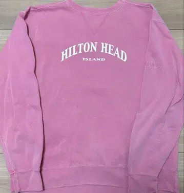 BEACON POINT 핑크 맨투맨 XL HILTON HEAD 로고