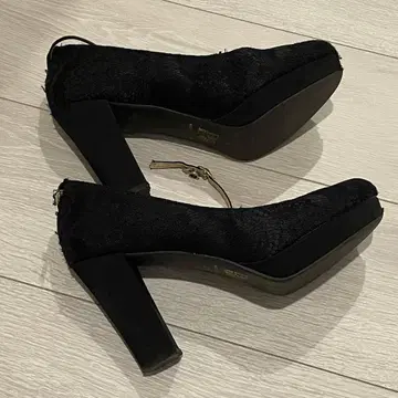 블랙 하이힐 펌프스 레이스 디자인 23cm