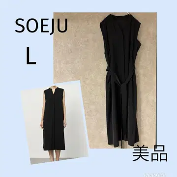SOEJU 소쥬 빈티지 새틴 원피스 블랙 L 새상품급