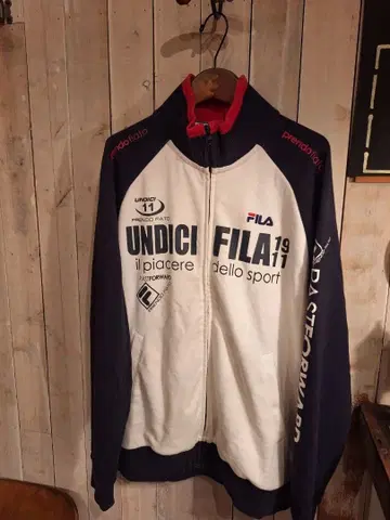 FILA 집업 자켓 화이트/네이비