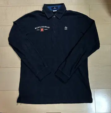 MUNSINGWEAR 네이비 긴팔 피케 셔츠