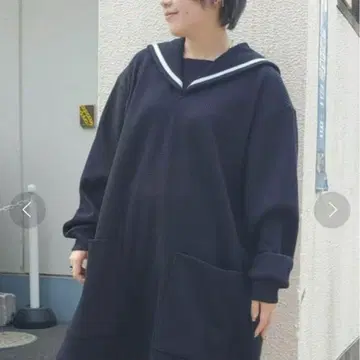 CandyStripper 세일러 카라 와플 원피스