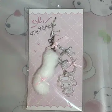 산리오 마이멜로디 퍼 스트랩 화이트 고양이 발레리나