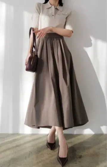 아뉴앙스 폴로 니트 도킹 원피스