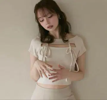 ANDMARY 안드마리 베베 리본 탑스 베이지 AM0538