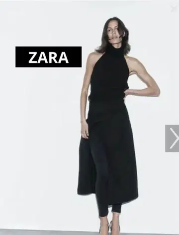 ZARA 카고 미디 스커트 블랙 M