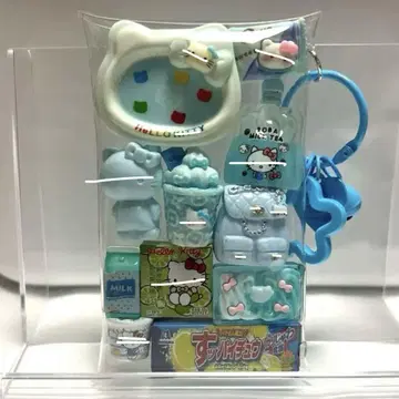 가챠 파우치 채우기 타입 스카이블루 화이트 고양이