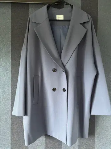 LOWRYS FARM 그레이 더블 브레스트 테일러드 자켓 F 사이즈