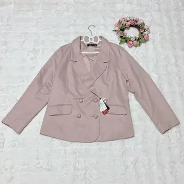 미사용 새상품 핑크 베이지 골드 버튼 테일러드 자켓 큰 사이즈 3L