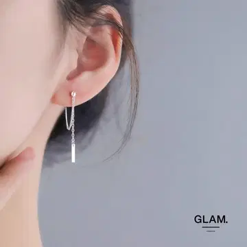 GLAM. 롱 체인 태슬 귀걸이 실버 써지컬 스테인리스 316L
