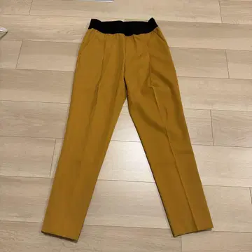 머스타드 슬랙스 블랙 허리