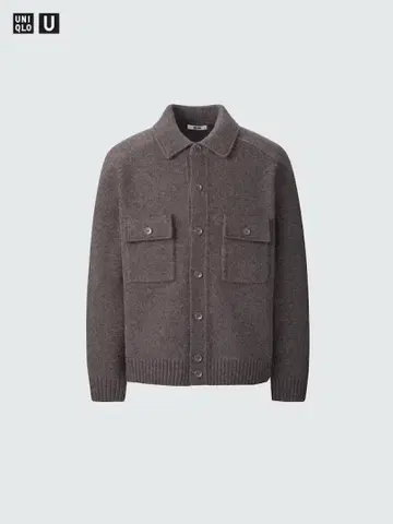 UNIQLO U 라무 니트 자켓 브라운