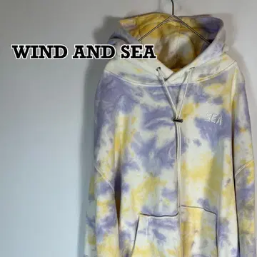 WIND AND SEA 후드티 타이다이 자수 로고 풀오버