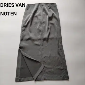 드리스반노튼 새틴 펜슬 I라인 롱 스커트 슬릿 36