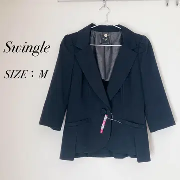 [ 새상품급 ] Swingle 7부 소매 테일러드 자켓 M 사이즈 네이비