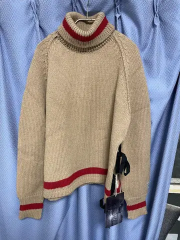 SUNSEA 카멜/레드 스웨터 사이즈 3