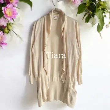 Tiara 티아라 긴팔 가디건 M 사이즈 크림색 성숙 캐주얼