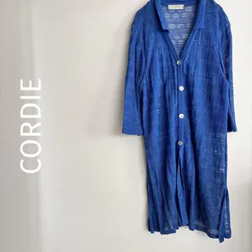 CORDIER 시스루 롱 가디건 사이즈 42 고급 블루